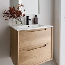 Byron 750mm Wall Hung Single Vanity with Ceramic Countertop